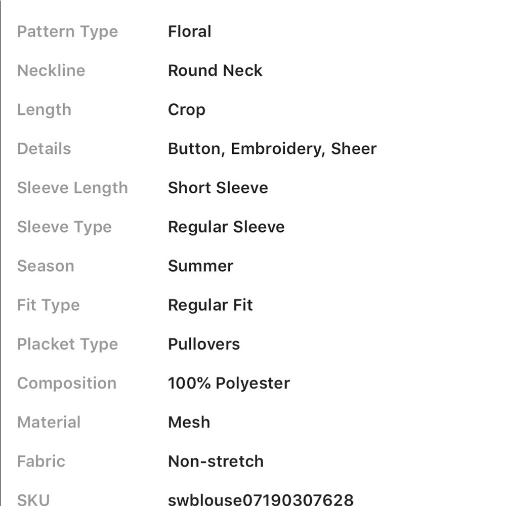 Floral embroidered mesh crop top - Picture 5 of 8